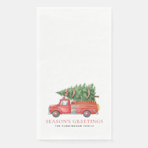 Serviette En Papier Camion de pompiers de Noël moderne personnalisé