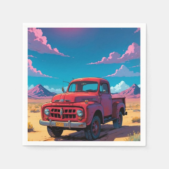 Serviette En Papier Camion de ramassage américain classique (Devant)