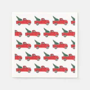 Serviette En Papier Camion rouge avec peinture artistique