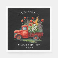 Camion vintage avec Mariage Red Poppies