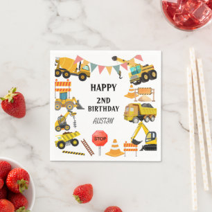 Serviette En Papier Camions de construction Fête d'anniversaire pour