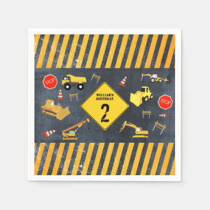 Serviette En Papier Camions de construction Machines lourdes Anniversa
