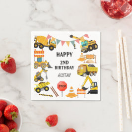 Serviette En Papier Camions de construction | Parti Anniversaire de en