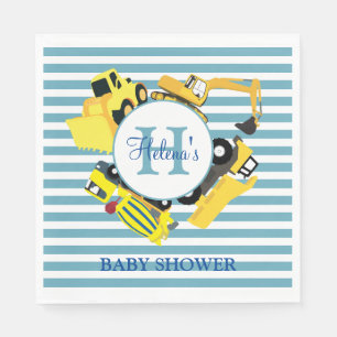 Serviette En Papier Camions de construction personnalisés Baby shower 