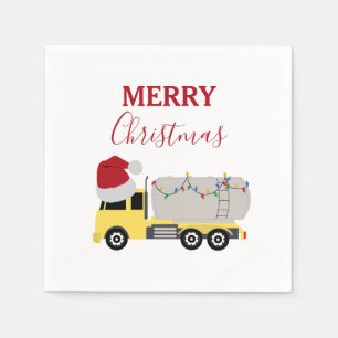 Serviette En Papier Camions de transport de camion de Noël