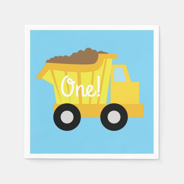 Serviette En Papier Camions fête d'anniversaire (Devant)