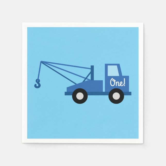 Serviette En Papier Camions fête d'anniversaire (Devant)