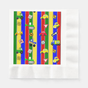 Serviette En Papier Camions, Tracteurs, Voitures et Panneaux de Signal