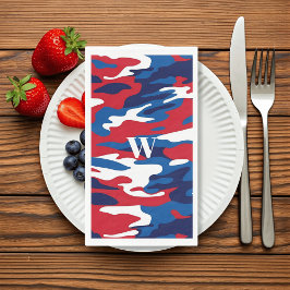 Serviette En Papier Camo Patriotique Rouge Blanc Bleu