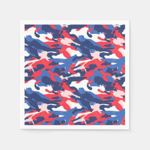Serviette En Papier Camo Patriotique Rouge Blanc Bleu Liberté USA