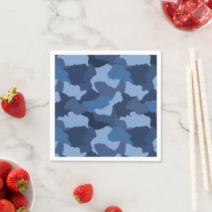 Serviette En Papier Camouflage bleu