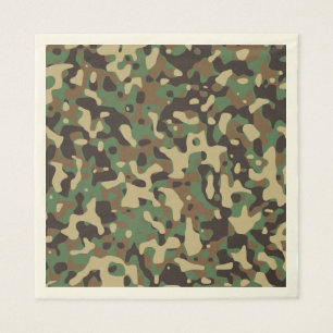 Serviette En Papier Camouflage Brown vert en bois. Camo votre