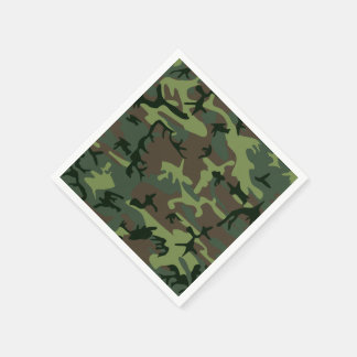 Serviette En Papier Camouflage Camo Green Brown Pattern