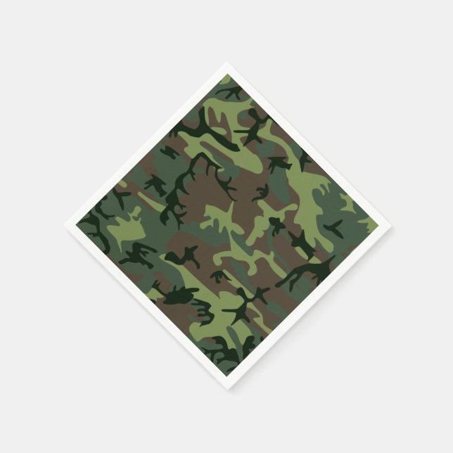 Serviette En Papier Camouflage Camo Green Brown Pattern (Coin)