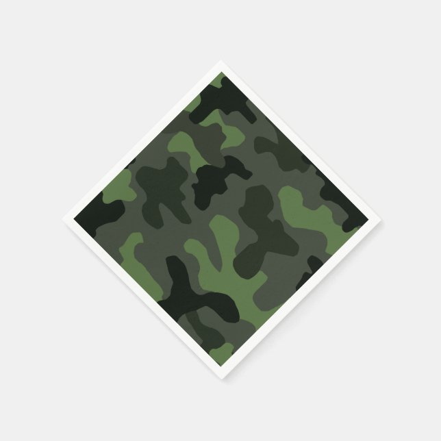 Serviette En Papier camouflage gris vert foncé no.14 imprimer (Coin)