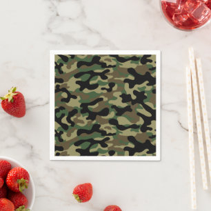 Serviette En Papier Camouflage Kaki de Bois 