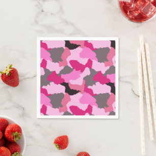 Serviette En Papier Camouflage rose