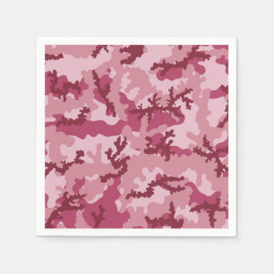 Serviette En Papier Camouflage rose