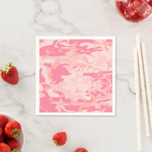 Serviette En Papier Camouflage rose, Armée