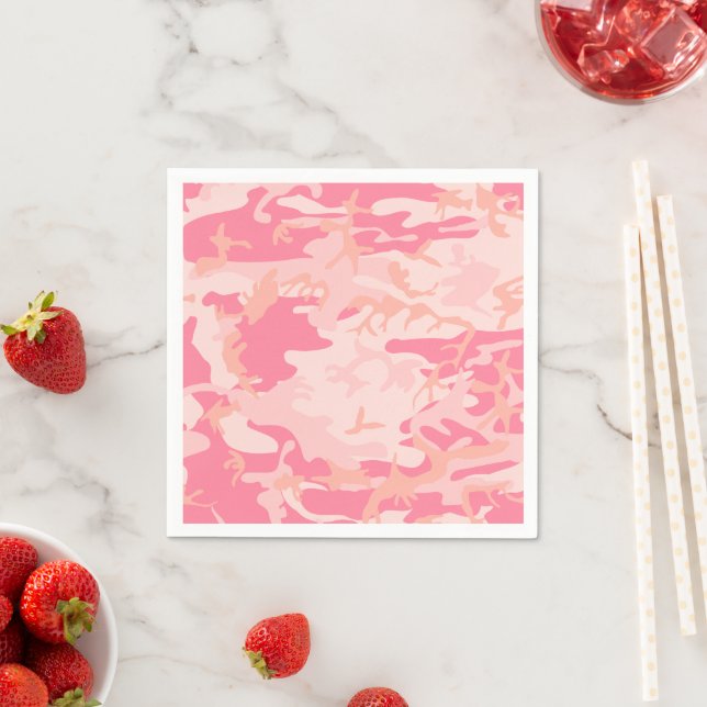Serviette En Papier Camouflage rose, Armée (En situation)