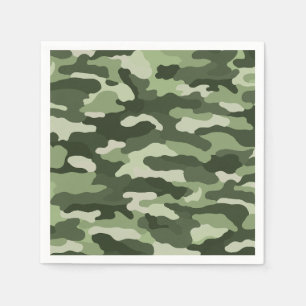 Serviette En Papier Camouflage vert