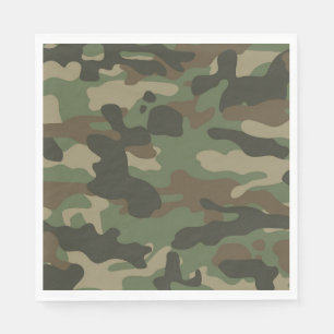 Serviette En Papier Camouflage Vert Camo Motif de l'armée