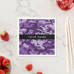 Serviette En Papier Camouflage Violet Personnalisez votre nom