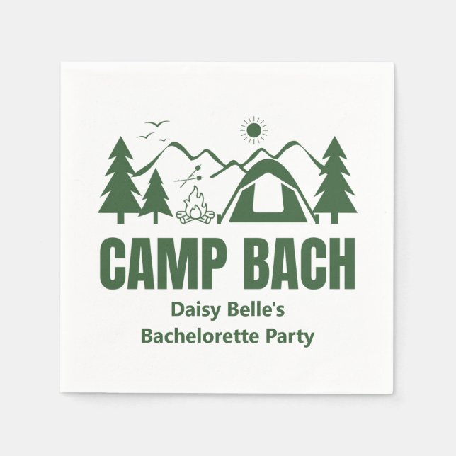 Serviette En Papier Camp Bachelorette Livre vert Napkin (Devant)