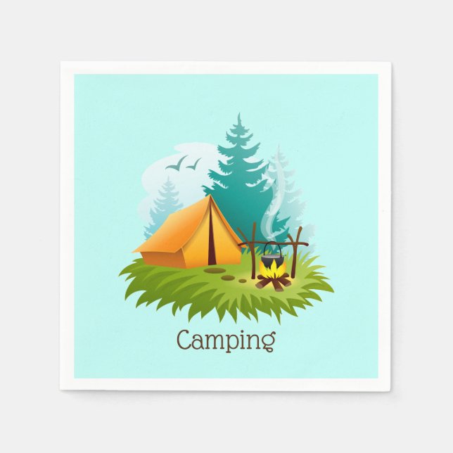 Serviette En Papier Camp Camping Design Papier Napkins (Devant)