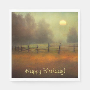 Serviette En Papier Campagne paisible Anniversaire
