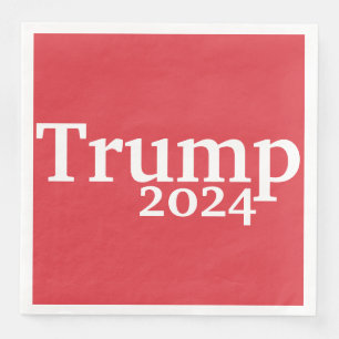 Serviette En Papier Campagne présidentielle Trump 2024 rouge et blanch