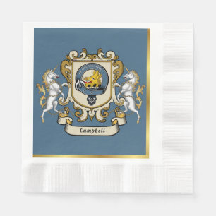 Serviette En Papier Campbell Clan Badge Bleu Personnalisé