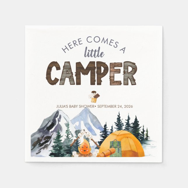 Serviette En Papier Camper | Baby shower rustique (Devant)
