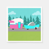 Camper Rétro / Remorque et papier de voiture servi