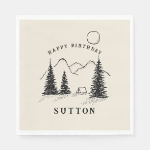 Serviette En Papier Camping d'anniversaire personnalisé