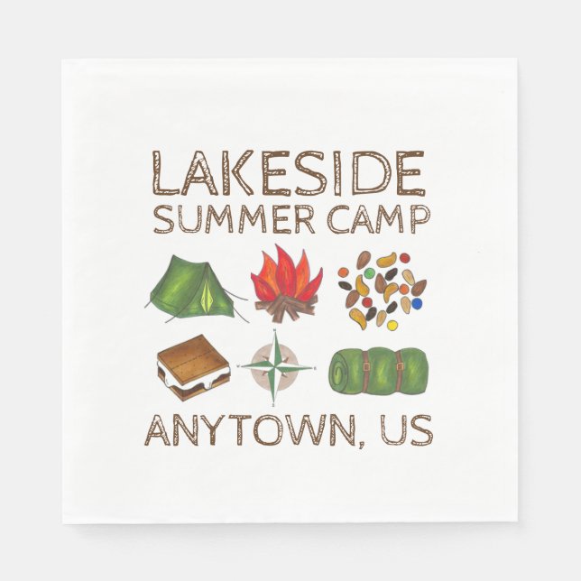 Serviette En Papier Camping d'été Compass Camping S'mores Tente Trailm (Devant)