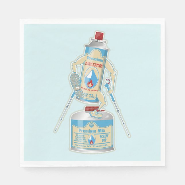 Serviette En Papier Camping gaz caniseurs drôle randonnée (Devant)