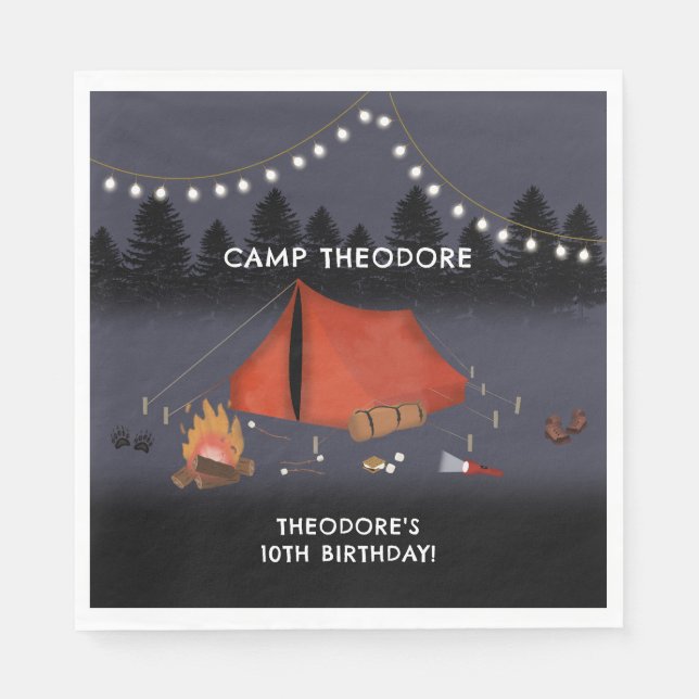 Serviette En Papier Camping Outdoor Adventure Camping Fête d'anniversa (Devant)