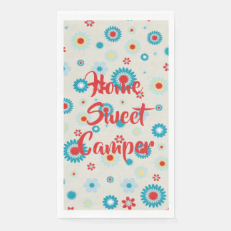 Serviette En Papier Camping rouge et Turquoise rétro