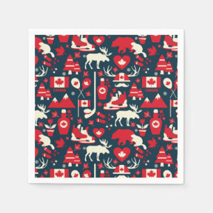 Serviette En Papier Canada Noël canadien Hiver Motif orignal