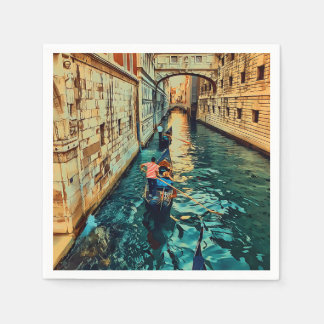 Serviette En Papier Canal de Venise Italie