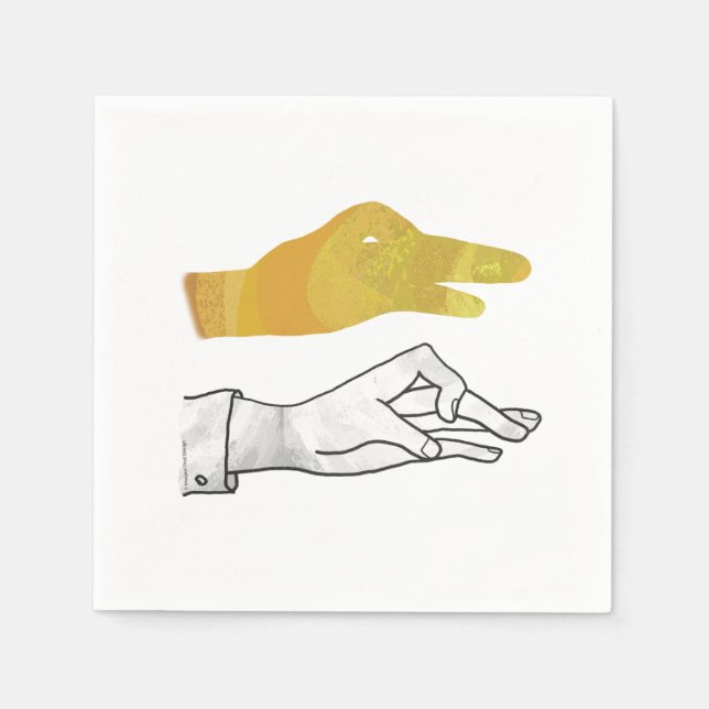 Serviette En Papier Canard à silhouette à main jaune (Devant)