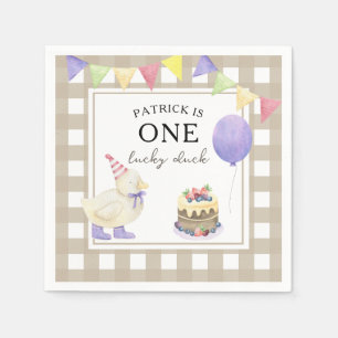 Serviette En Papier Canard aquarelle 1er anniversaire
