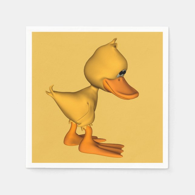 Serviette En Papier Canard de dessin animé jaune (Devant)