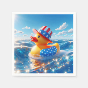 Serviette En Papier Canard en caoutchouc jaune patriotique
