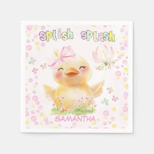 Serviette en papier Canard en caoutchouc rose pers