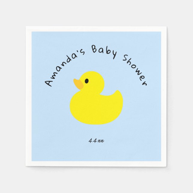 Serviette En Papier Canard jaune - Baby shower (Devant)