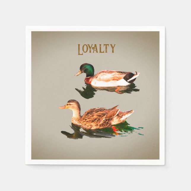 Serviette En Papier Canards colverts. Loyauté (Devant)