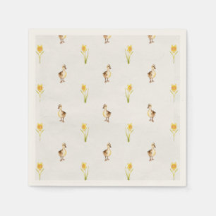 Serviette En Papier Canards et jonquilles au printemps