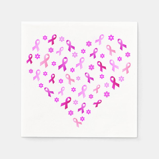 Serviette En Papier Cancer du sein Ruban rose (Devant)